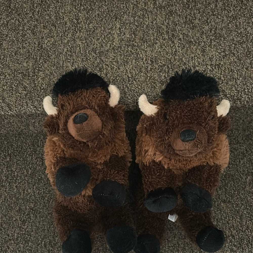 Pair of stuffed buffalo